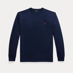 Polo Ralph Lauren Navy Crew Neck long sleeve T-shirt. Red Pony. Mens size Large